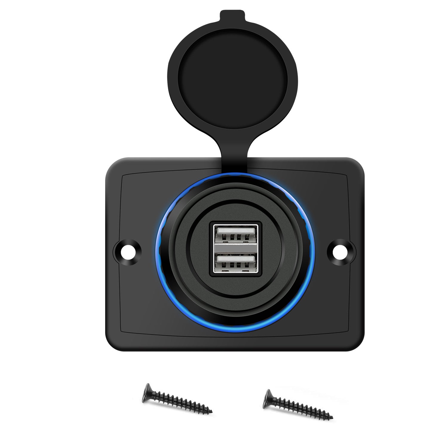 Dual-USB-KFZ-Ladegerät mit LED-Ring