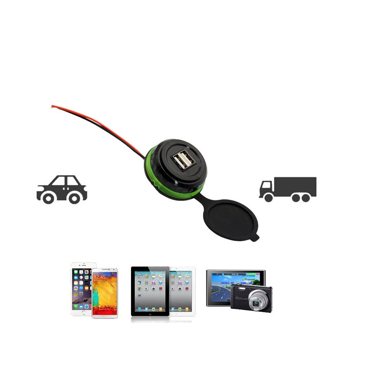 Dual-USB-KFZ-Ladegerät mit LED-Ring