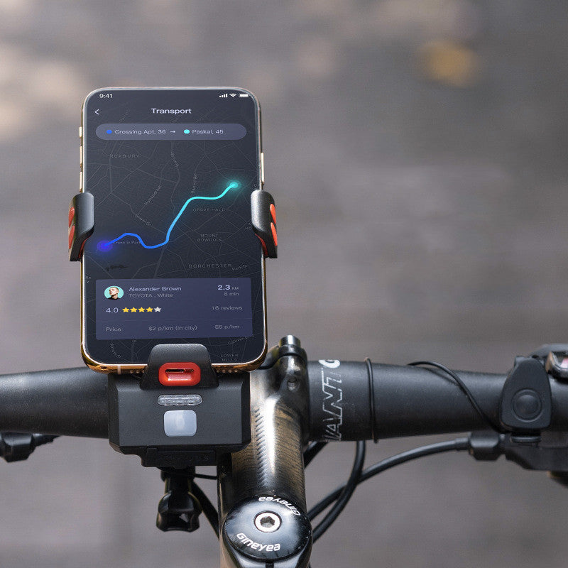 Mobiltelefonhalterung mit starkem Licht für Radsport