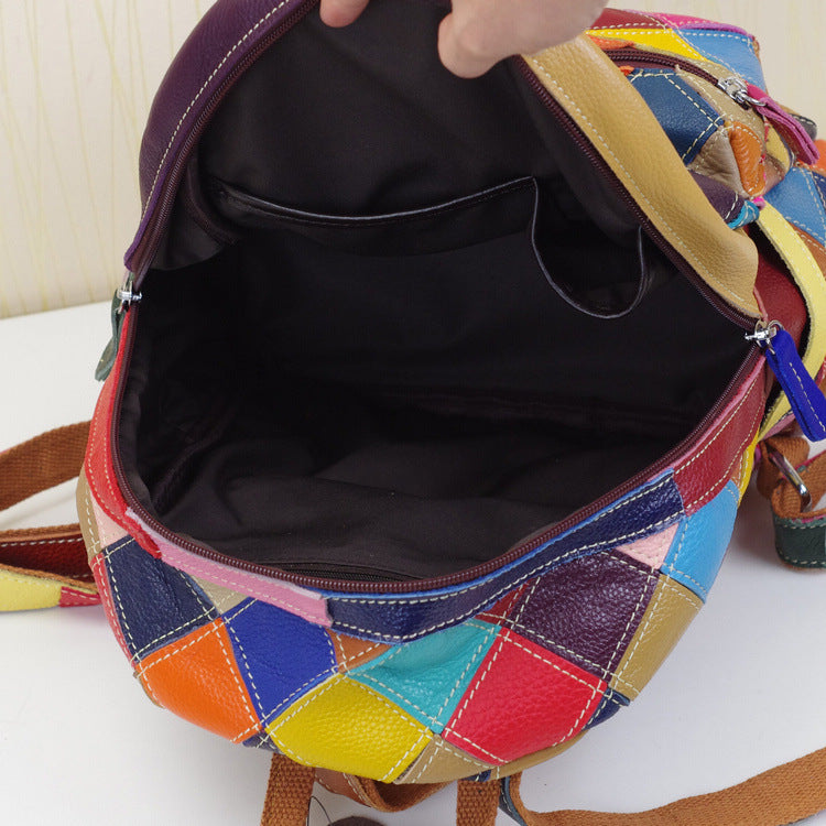 Lederrucksack mit Kontrastfarben – Bild 2 | LuxeStyle