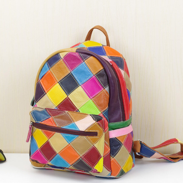 Lederrucksack mit Kontrastfarben – Bild 4 | LuxeStyle