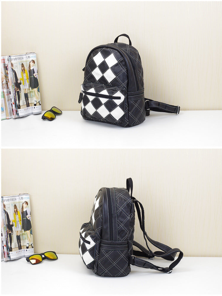 Lederrucksack mit Kontrastfarben – Bild 3 | LuxeStyle