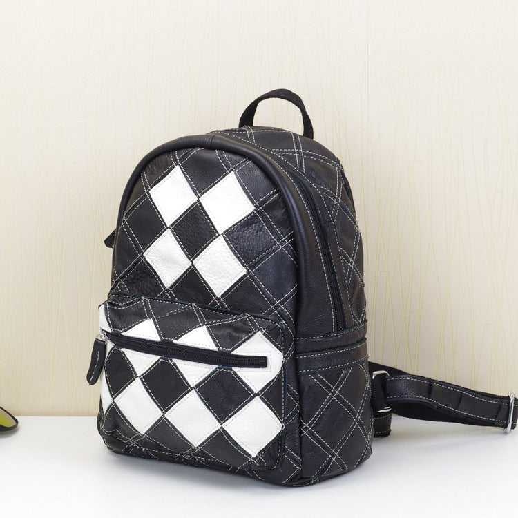 Lederrucksack mit Kontrastfarben | LuxeStyle