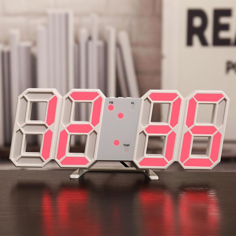 3D-Wanduhr mit Wecker und Thermometer