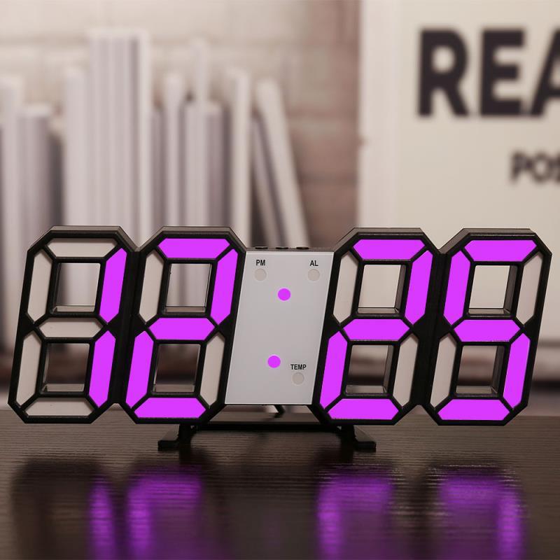 3D-Wanduhr mit Wecker und Thermometer