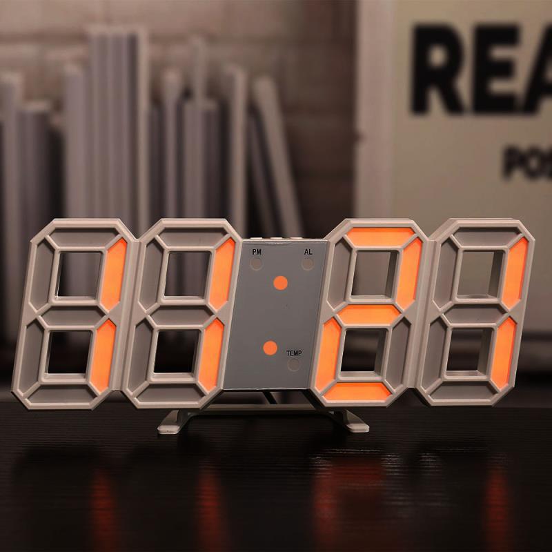 3D-Wanduhr mit Wecker und Thermometer