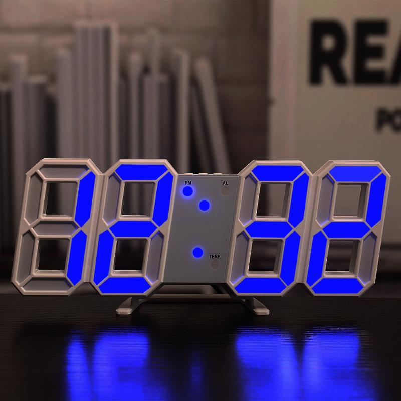 3D-Wanduhr mit Wecker und Thermometer