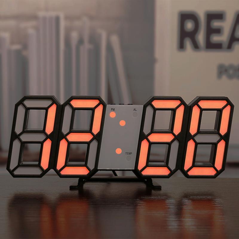 3D-Wanduhr mit Wecker und Thermometer