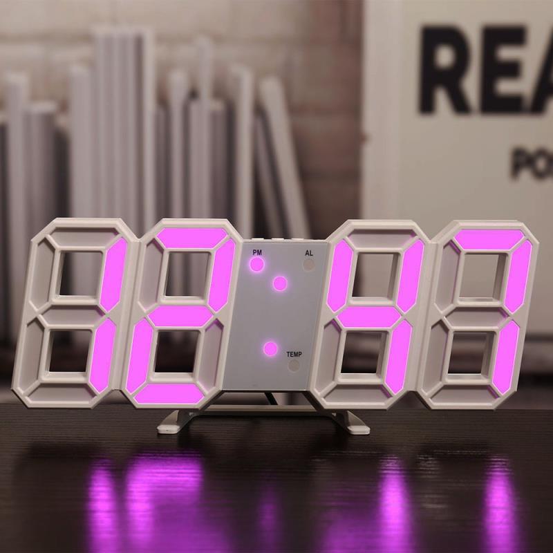 3D-Wanduhr mit Wecker und Thermometer