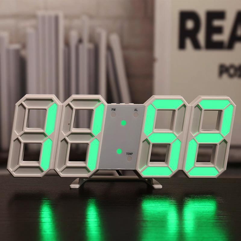 3D-Wanduhr mit Wecker und Thermometer