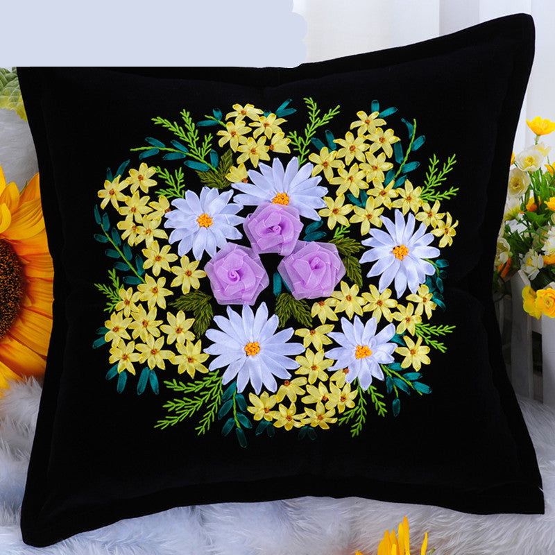 Kreuzstich-Set Kissenhülle mit Pflanzenmuster | LuxeStyle