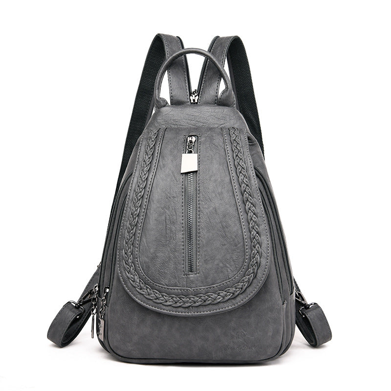 Weiblicher PU-Rucksack mit Webmuster – Bild 3 | LuxeStyle