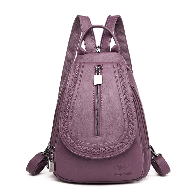 Weiblicher PU-Rucksack mit Webmuster – Bild 4 | LuxeStyle