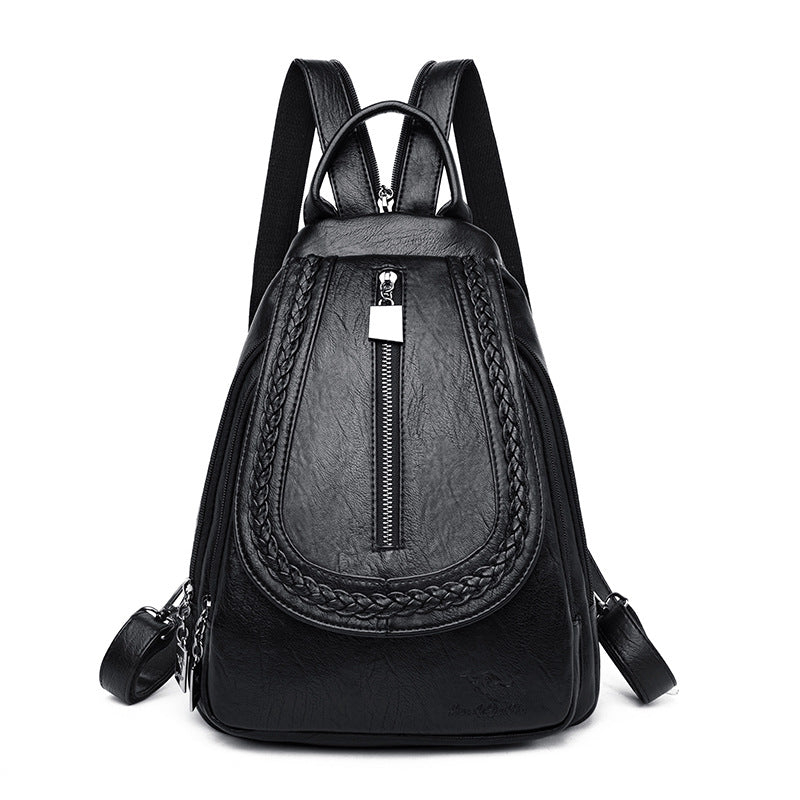 Weiblicher PU-Rucksack mit Webmuster | LuxeStyle