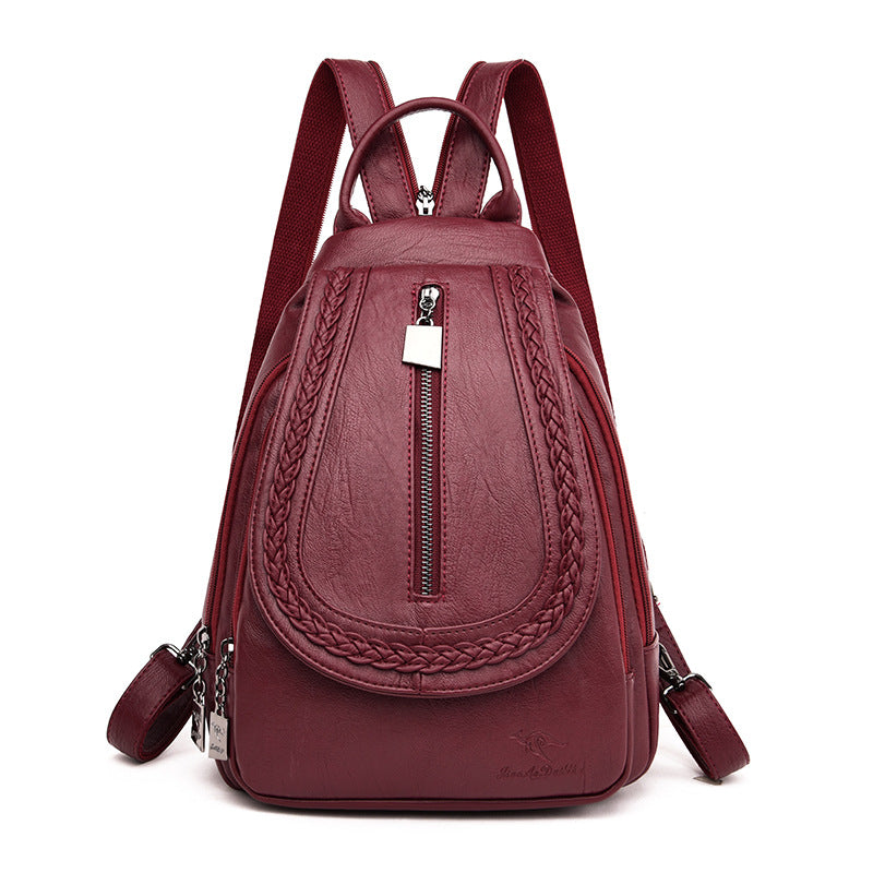 Weiblicher PU-Rucksack mit Webmuster – Bild 2 | LuxeStyle