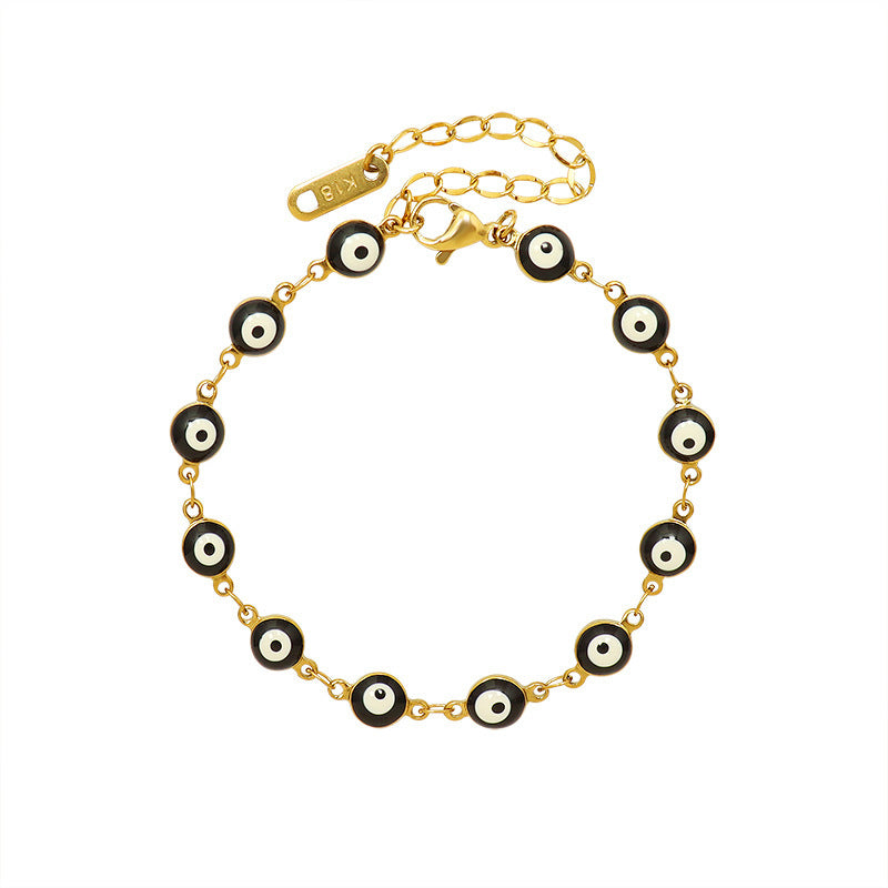 Schwarzes Öl-Tropfen-Armband aus Titanstahl für Damen – Bild 1 | LuxeStyle