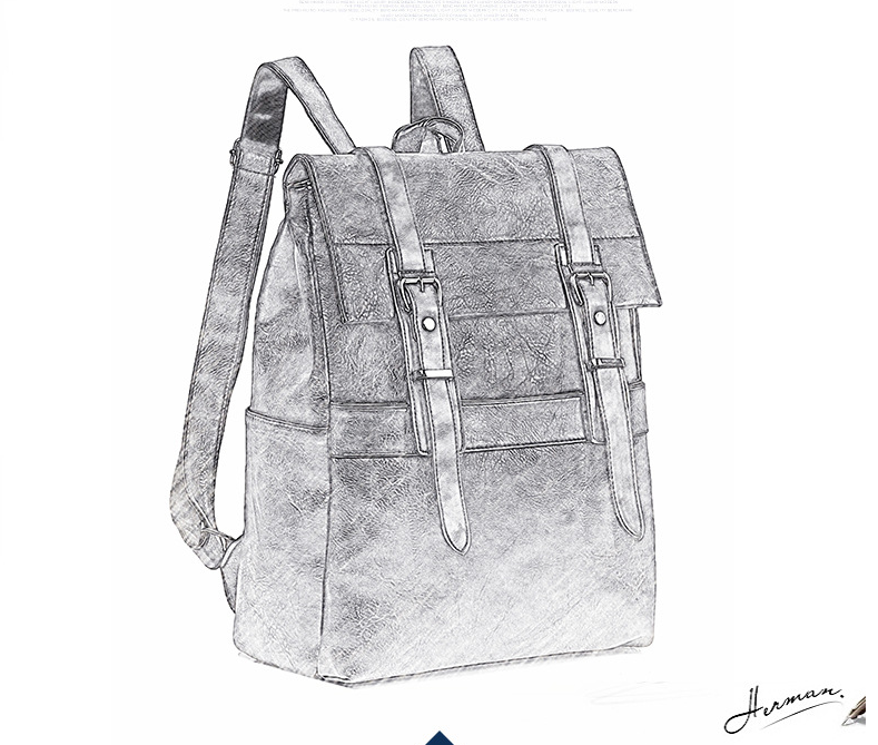Koreanischer Ein-Schulter-Rucksack PU-Wasserfest 20-35L – Bild 5 | LuxeStyle
