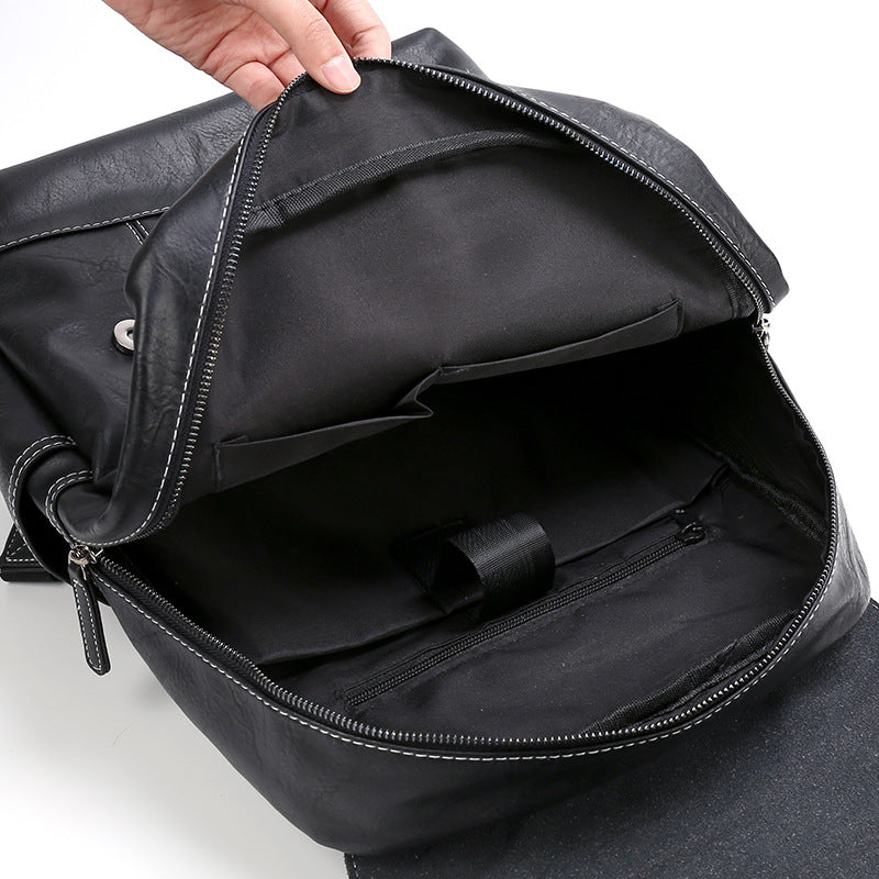 Männlicher PU-Leder Rucksack – wasserfest – Bild 4 | LuxeStyle