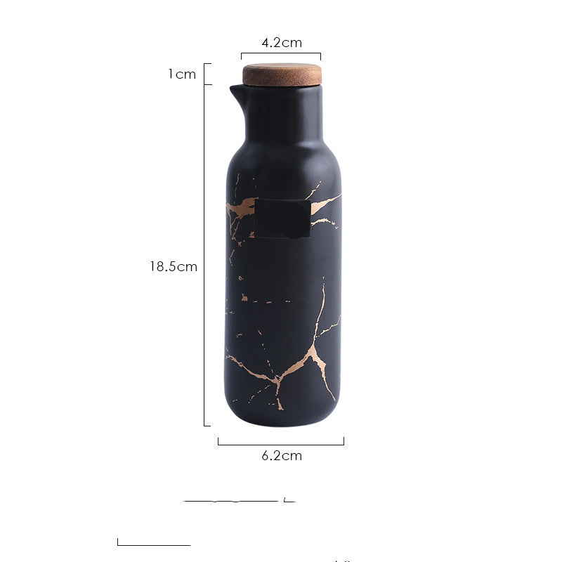 Keramik Öl- und Essigflasche mit Marmor-Muster | LuxeStyle