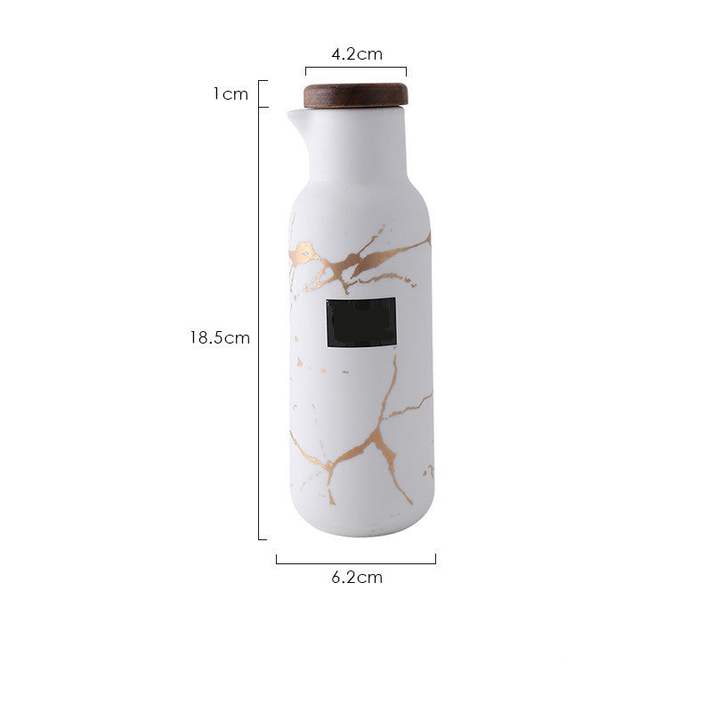 Keramik Öl- und Essigflasche mit Marmor-Muster – Bild 2 | LuxeStyle
