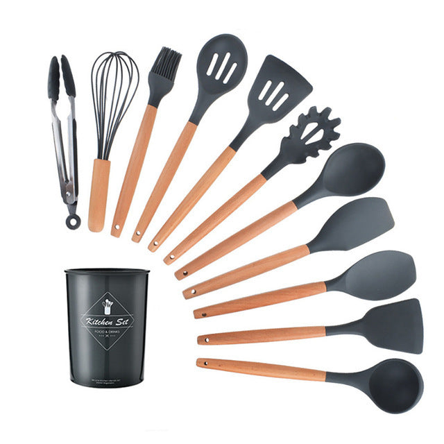 Küchenhelfer-Set, 12-teilig, Silikon, Waldgrün – Bild 2 | LuxeStyle