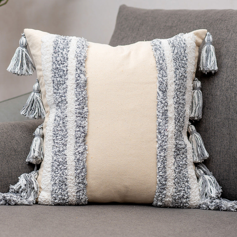 Flow Kissen mit Quasten, gestreift – Bild 8 | LuxeStyle
