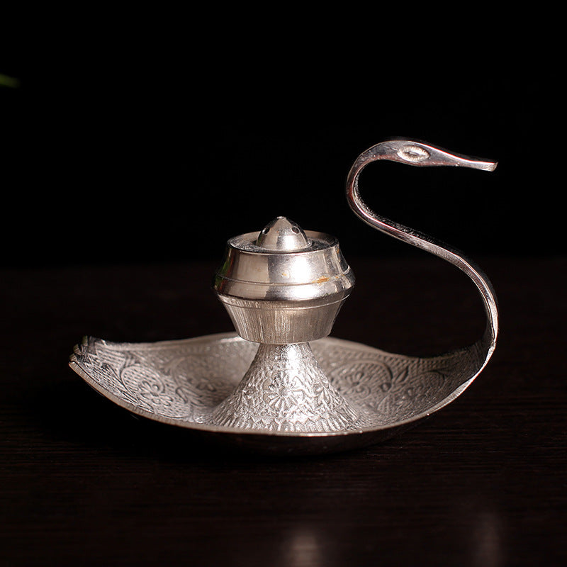 Handgefertigter Silber-Schwan Räucherständer