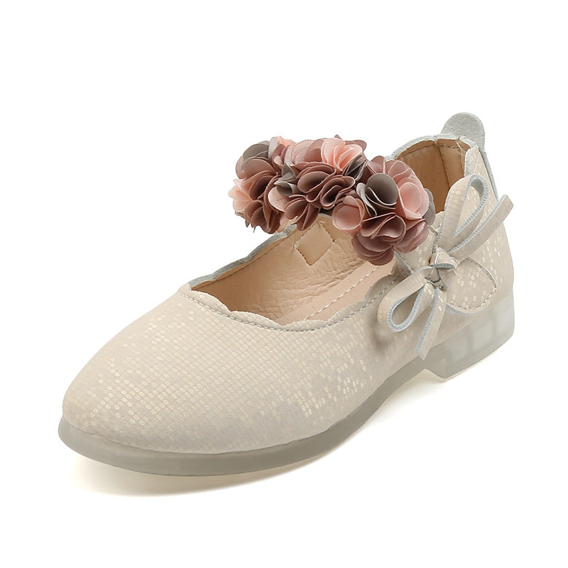 Mädchen Lederschuhe mit Blumen und Schleife – Bild 2 | LuxeStyle