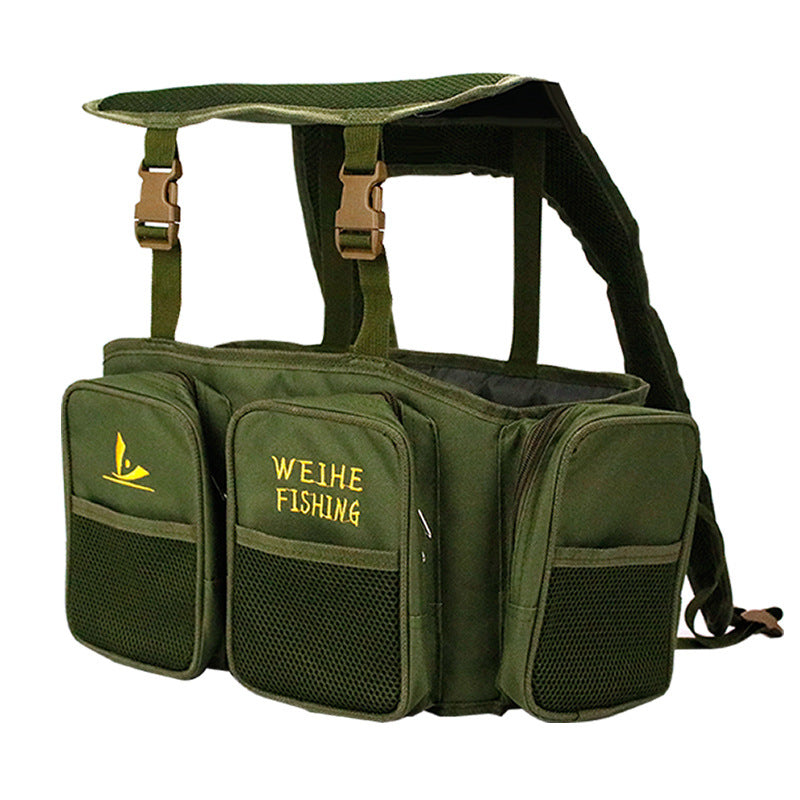Grüner Nylon-Rucksack für Angelausrüstung | LuxeStyle