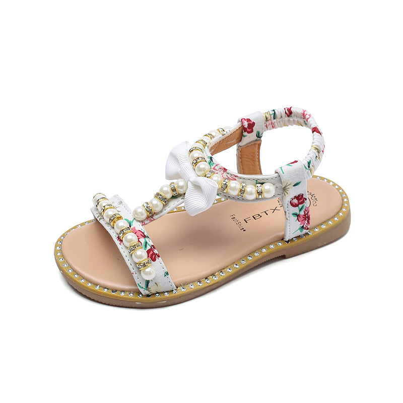 Kinder-Sandalen mit Strass und Perlen – Bild 2 | LuxeStyle