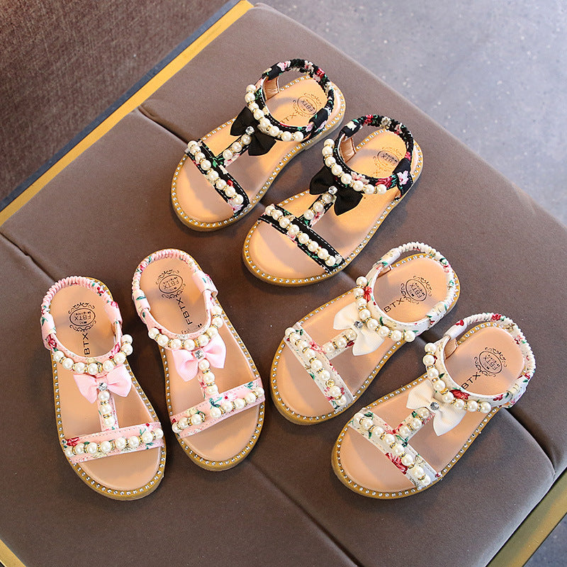 Kinder-Sandalen mit Strass und Perlen – Bild 5 | LuxeStyle
