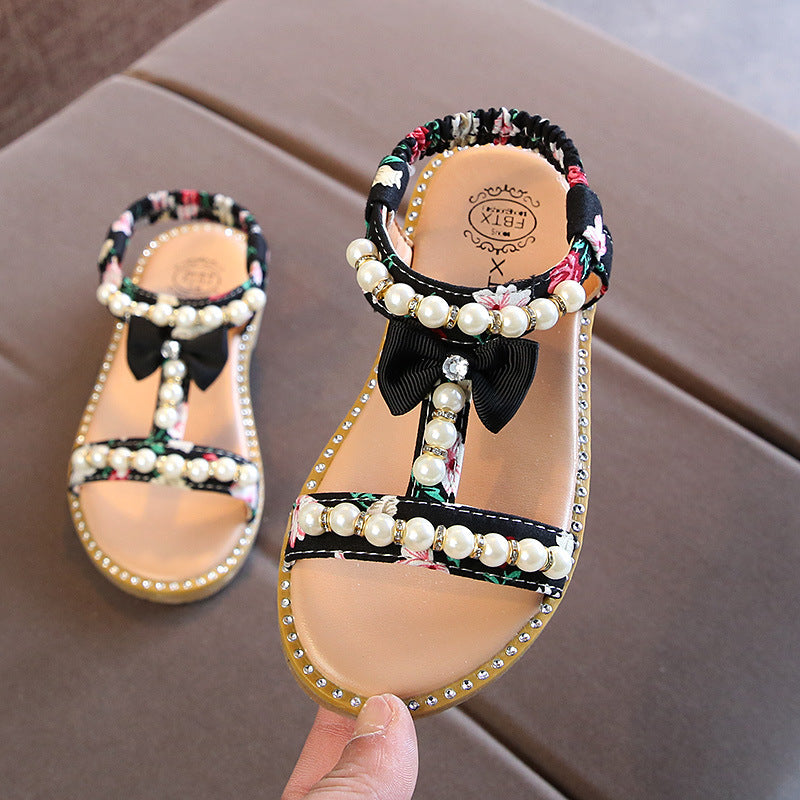Kinder-Sandalen mit Strass und Perlen – Bild 4 | LuxeStyle