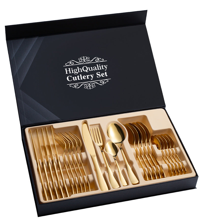 Besteck-Set aus Edelstahl, 24-teilig – Bild 3 | LuxeStyle