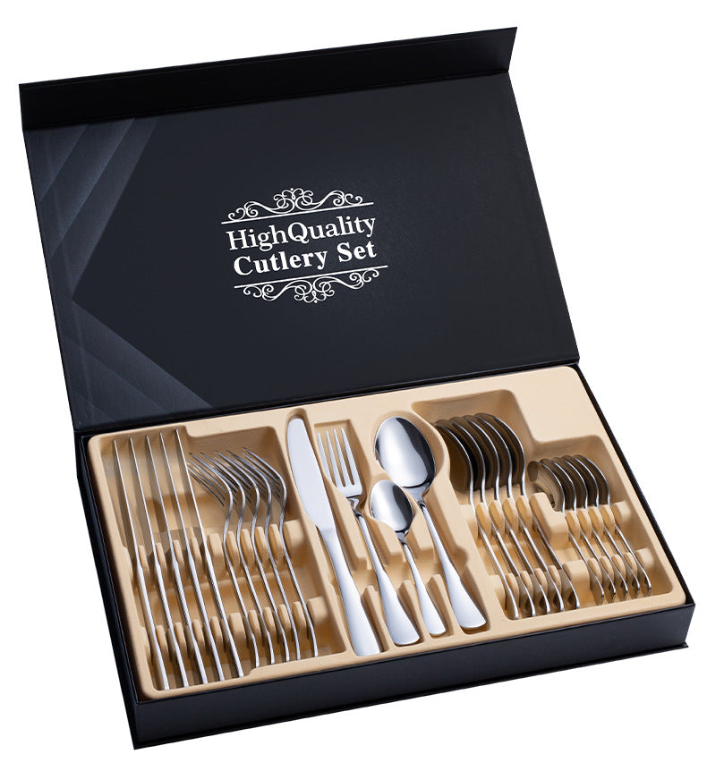 Besteck-Set aus Edelstahl, 24-teilig – Bild 2 | LuxeStyle
