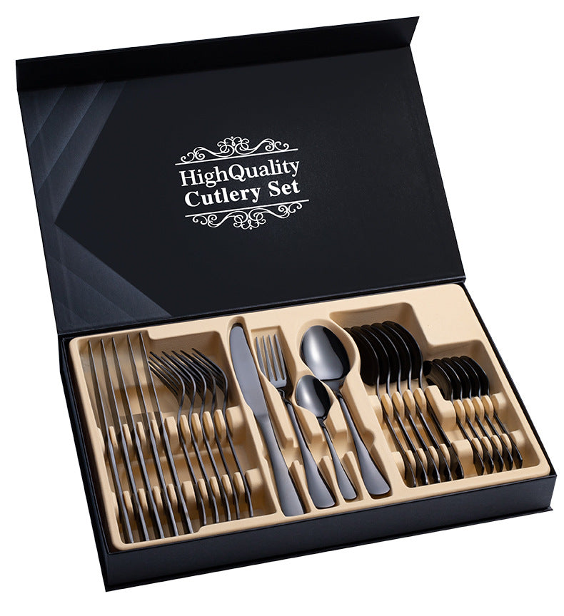 Besteck-Set aus Edelstahl, 24-teilig – Bild 5 | LuxeStyle