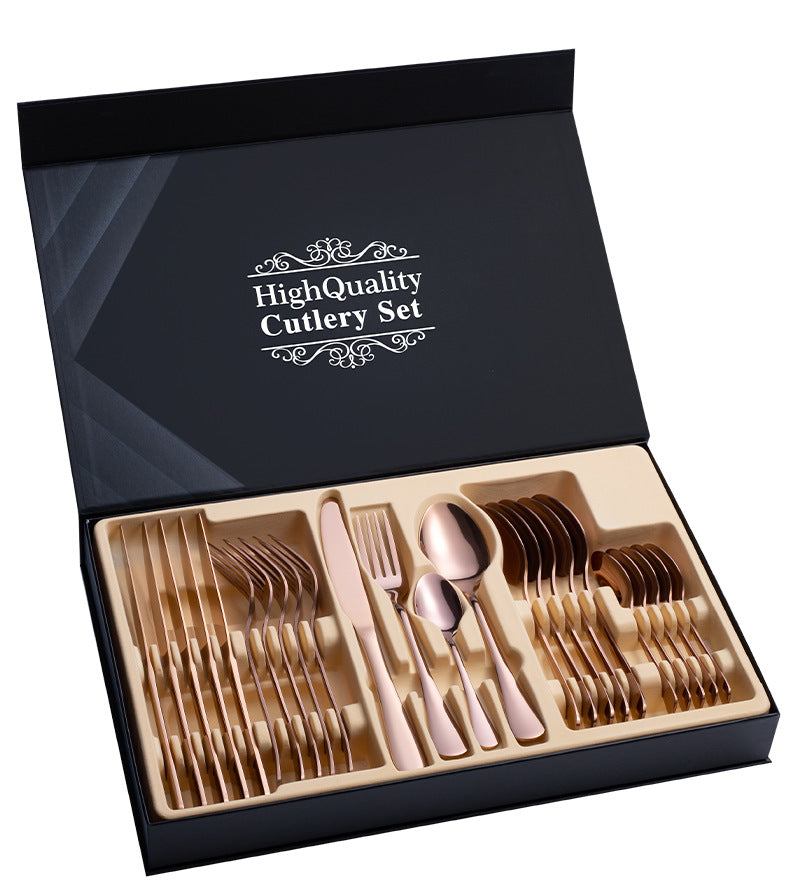 Besteck-Set aus Edelstahl, 24-teilig – Bild 4 | LuxeStyle