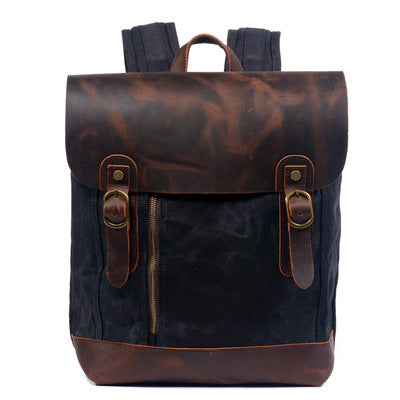 Retro Rucksack aus Wachs-Canvas und Leder – Bild 6 | LuxeStyle