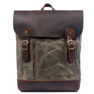 Retro Rucksack aus Wachs-Canvas und Leder – Bild 5 | LuxeStyle
