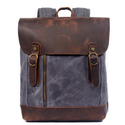 Retro Rucksack aus Wachs-Canvas und Leder – Bild 3 | LuxeStyle