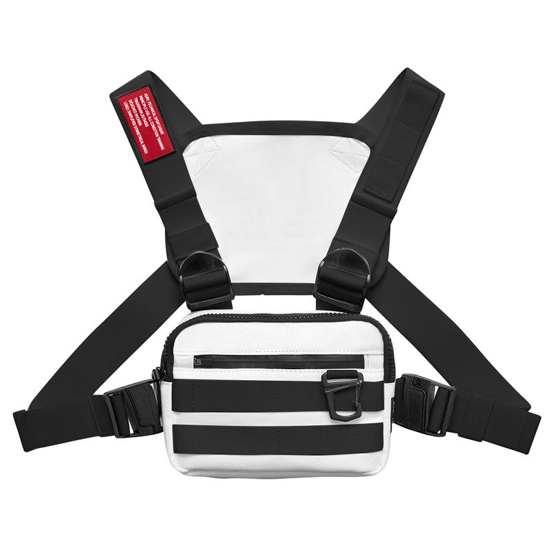 Multifunktionale schwarze verstellbare Brusttasche – Bild 2 | LuxeStyle