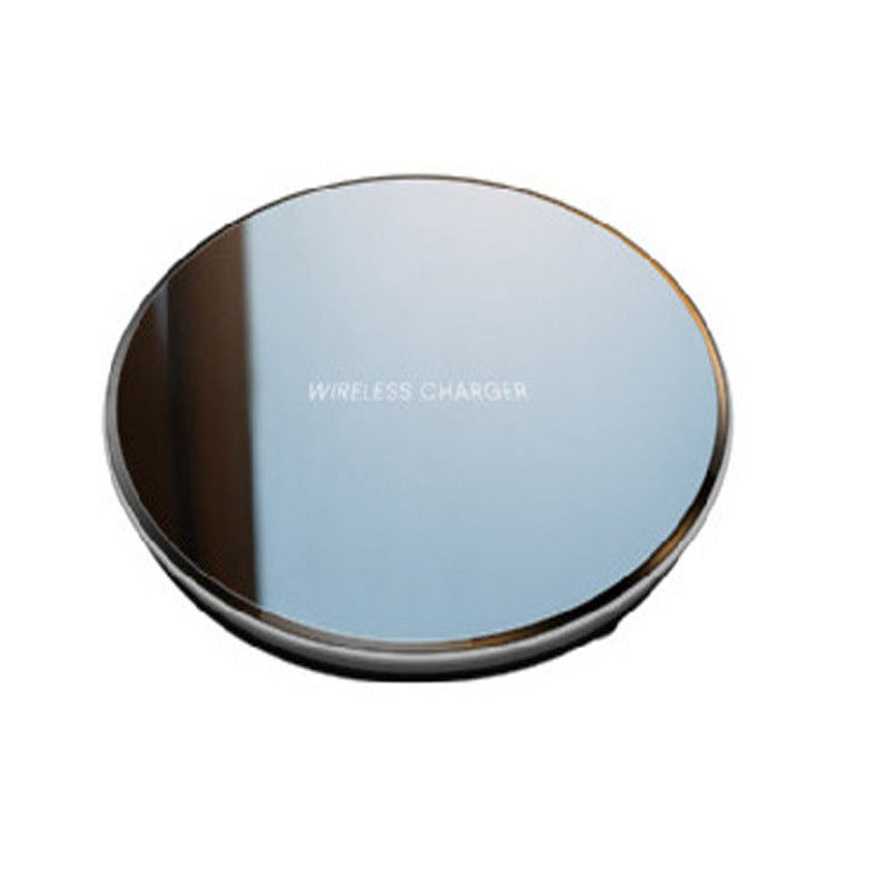 Runder Wireless Charger mit Spiegel und Ladeanzeige – Bild 1 | LuxeStyle