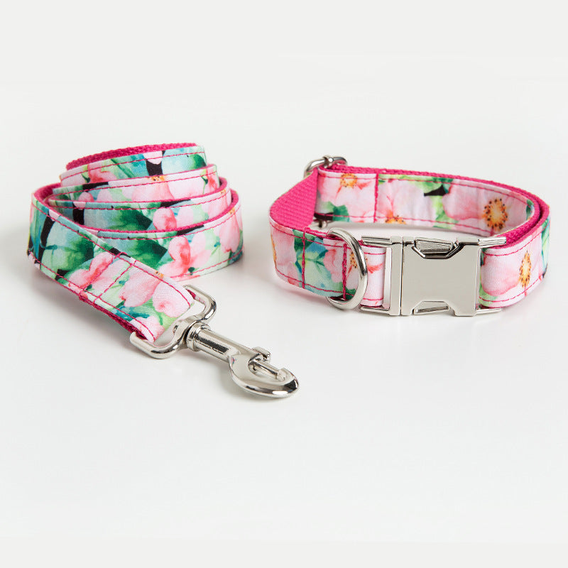 Halsband- und Leinen-Set mit Blumenmuster – Bild 2 | LuxeStyle