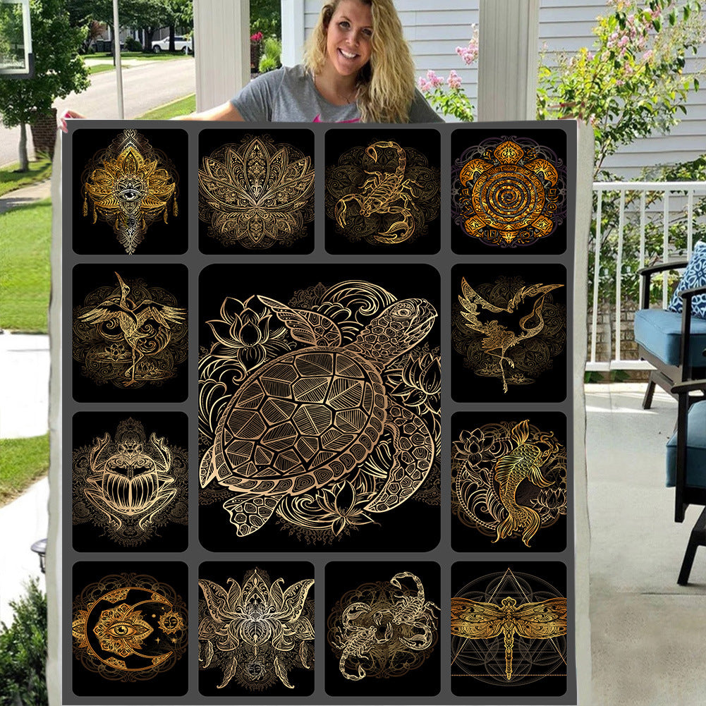 Weiche Polyester-Decke 800/1300 g – Cartoon-Blumen – Bild 5 | LuxeStyle