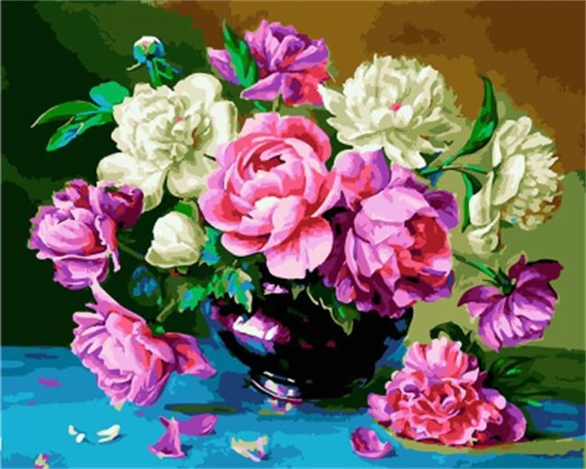 Digitales Ölgemälde „Blumen“ zum Selbermalen – Bild 3 | LuxeStyle