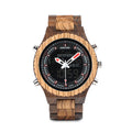Holz-Armbanduhr mit Quarz- & LED-Anzeige – Bild 3 | LuxeStyle