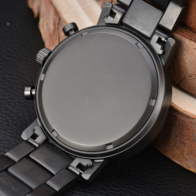 Multifunktionale Armbanduhr aus grünem Sandelholz – Bild 3 | LuxeStyle