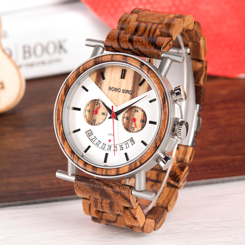Holz-Armbanduhr mit Fünf-Zeiger-Uhrwerk – Bild 4 | LuxeStyle