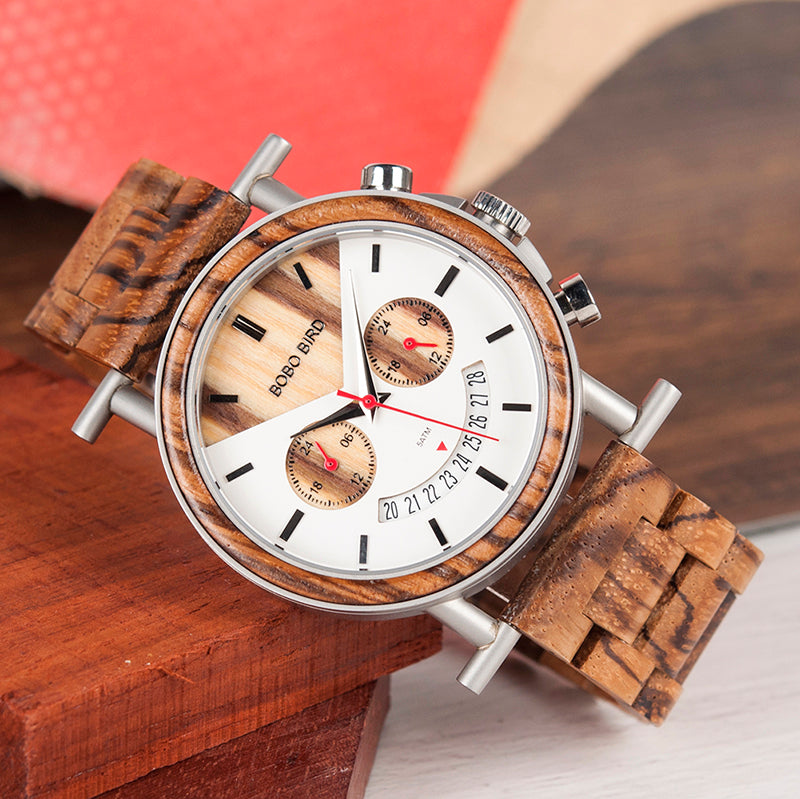 Holz-Armbanduhr mit Fünf-Zeiger-Uhrwerk – Bild 3 | LuxeStyle