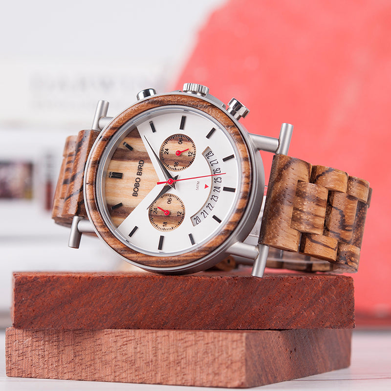 Holz-Armbanduhr mit Fünf-Zeiger-Uhrwerk – Bild 2 | LuxeStyle