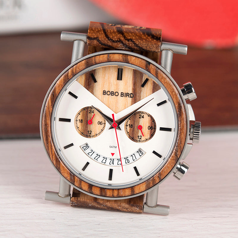 Holz-Armbanduhr mit Fünf-Zeiger-Uhrwerk – Bild 5 | LuxeStyle